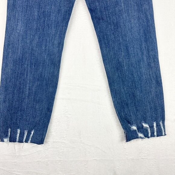 Risen Jeans High Rise Boyfriend Distressed Ankle Size 5/27 Raw Hem Stretch - Picture 6 of 9